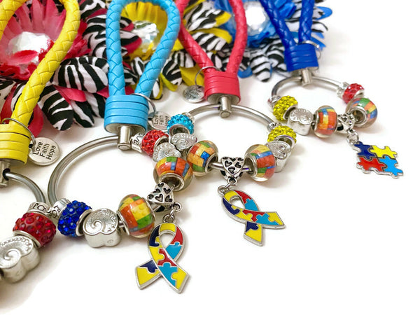 Autism Awareness Fashion Key Chain - Autism Awareness Spectrum Disorders Autistic Support Hope Cure Asperger's Puzzle Jewelry Gifts