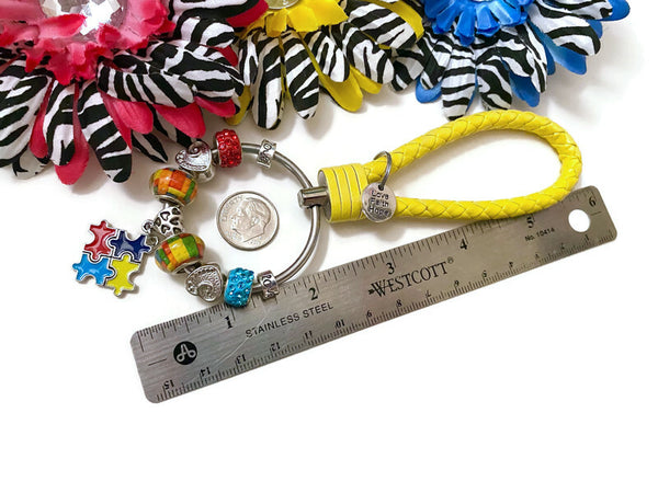 Autism Awareness Fashion Key Chain - Autism Awareness Spectrum Disorders Autistic Support Hope Cure Asperger's Puzzle Jewelry Gifts