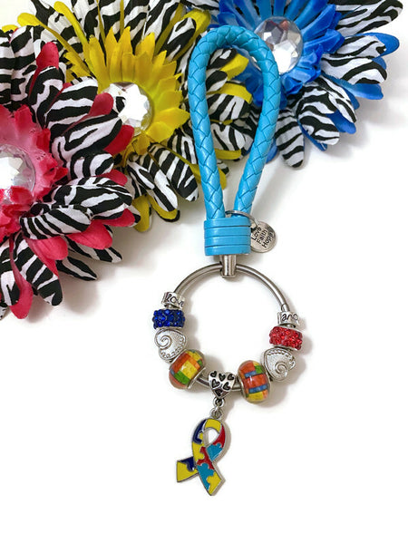 Autism Awareness Fashion Key Chain - Autism Awareness Spectrum Disorders Autistic Support Hope Cure Asperger's Puzzle Jewelry Gifts