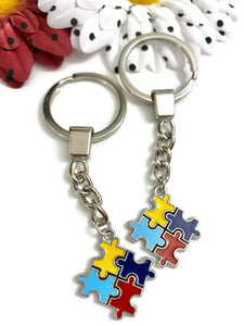 Autism Classic Puzzle Piece Charm Bracelet-Autism Awareness Asperger's Syndrome Spectrum Disorder Puzzle Piece Design Charm Support Keychain