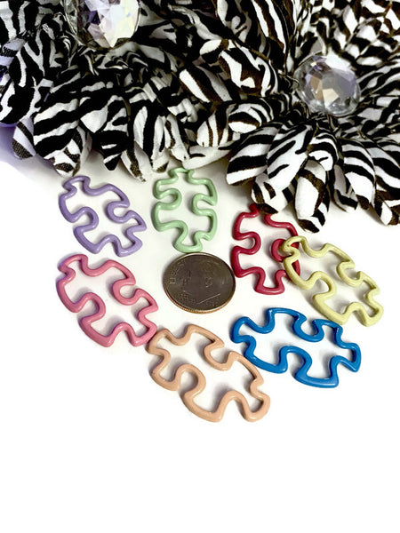 7 Pc Autism Asperger's Puzzle Piece Charm Set - Autism Asperger's Awareness Support Hope Faith Cure Spectrum Disorder Charms DIY Jewelry