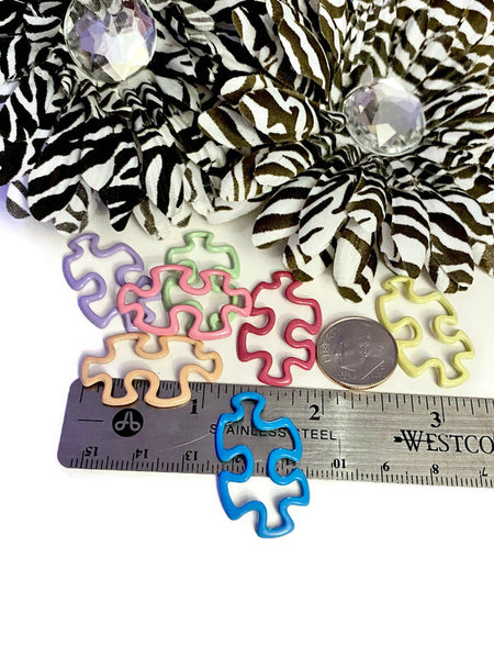 7 Pc Autism Asperger's Puzzle Piece Charm Set - Autism Asperger's Awareness Support Hope Faith Cure Spectrum Disorder Charms DIY Jewelry