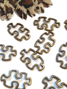 10 Pc Bronze Autism Awareness Puzzle Connector Charms - Puzzle Inspirational Autistic Spectrum Disorders Asperger's Awareness Cure Support