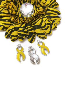 Bright Yellow Enamel Awareness Ribbon Charm - Childhood Cancer Support Our Troops Suicide Prevention Missing Children Service Animals Hope