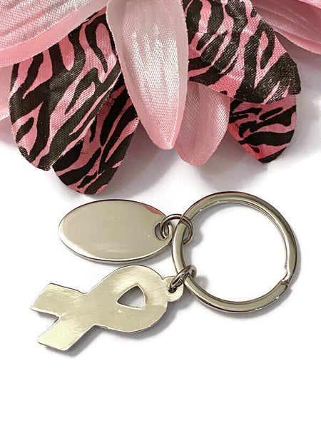 Large Hot Pink Hope Keychain - Breast Cancer Awareness Support Cleft Palate Inflammatory Breast Cancer Hope Cure Survivor Jewelry Keychains