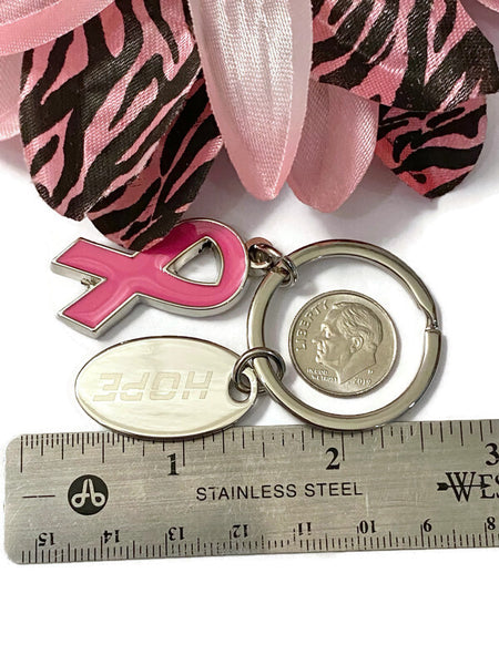 Large Hot Pink Hope Keychain - Breast Cancer Awareness Support Cleft Palate Inflammatory Breast Cancer Hope Cure Survivor Jewelry Keychains