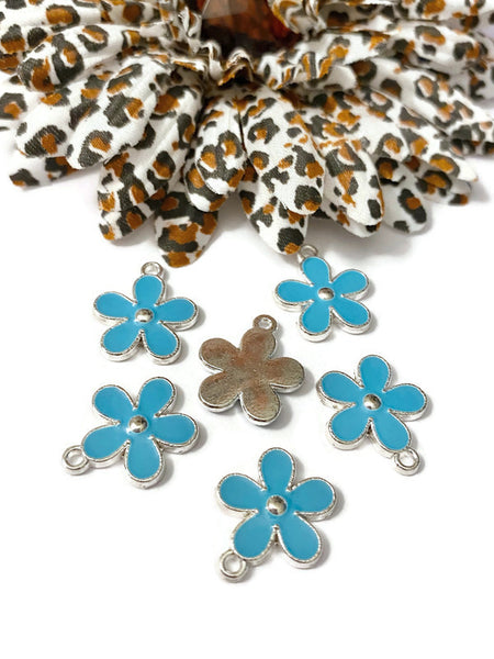 5 Pc Light Blue Forget-Me-Not Style Enamel Flower - Prostate Cancer Men’s Health Awareness Pro Choice Thyroid Disease Spay Neuter Pets Cure