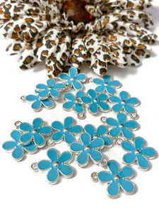 5 Pc Light Blue Forget-Me-Not Style Enamel Flower - Prostate Cancer Men’s Health Awareness Pro Choice Thyroid Disease Spay Neuter Pets Cure