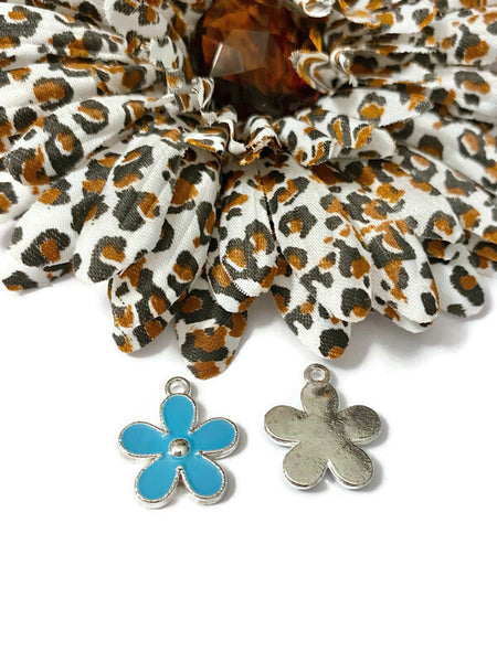 5 Pc Light Blue Forget-Me-Not Style Enamel Flower - Prostate Cancer Men’s Health Awareness Pro Choice Thyroid Disease Spay Neuter Pets Cure