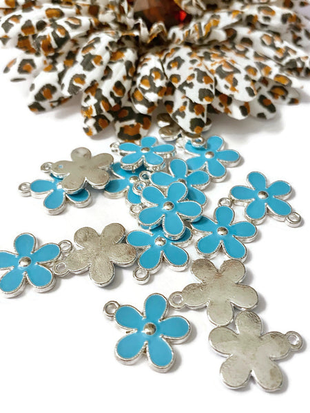 5 Pc Light Blue Forget-Me-Not Style Enamel Flower - Prostate Cancer Men’s Health Awareness Pro Choice Thyroid Disease Spay Neuter Pets Cure