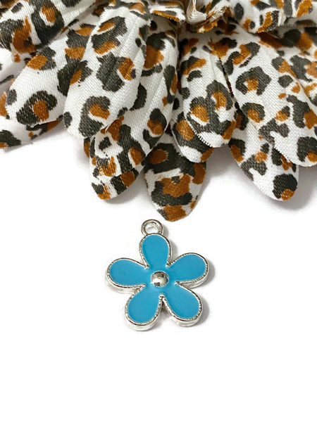 5 Pc Light Blue Forget-Me-Not Style Enamel Flower - Prostate Cancer Men’s Health Awareness Pro Choice Thyroid Disease Spay Neuter Pets Cure