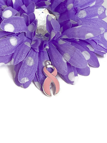 Pink Enamel Awareness Ribbon Pendant Charms - Hope Breast Cancer Jewelry Survivor Support Cure Save the Tatas Fight Awareness DIY Charms