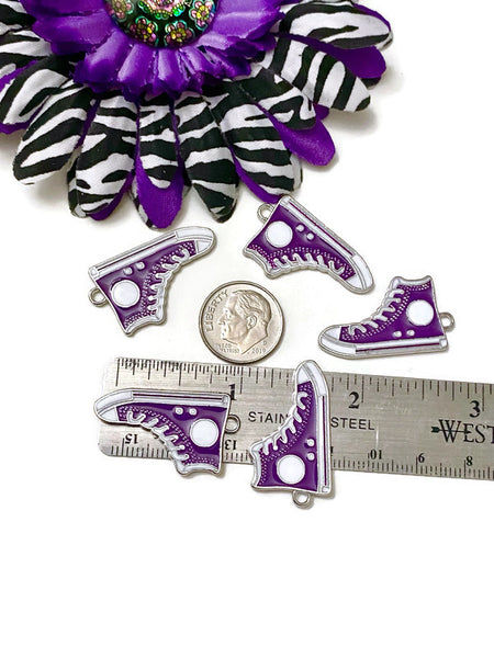 Purple Awareness Walk Tennis Shoe Sneaker Pendant Charms - Alzheimer's Pancreatic Cancer Fibromyalgia Lupus Epilepsy Dementia Support