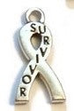 Survivor Awareness Ribbon Pendant Charms - Hope Inspirational Jewelry Cancer Cure Support Survive Faith Believe DIY Jewelry Pendant Charms