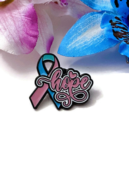 1 Pc Thyroid Cancer Hope Awareness Pin Brooch - Thyroid Cancers Anaplastic Papillary Follicular Medullary Hope Support Cure Hashimoto's Pins