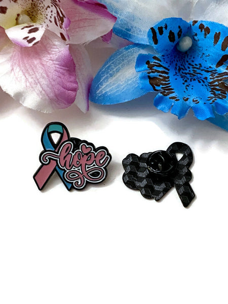 1 Pc Thyroid Cancer Hope Awareness Pin Brooch - Thyroid Cancers Anaplastic Papillary Follicular Medullary Hope Support Cure Hashimoto's Pins