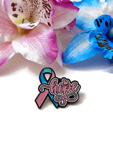 1 Pc Thyroid Cancer Hope Awareness Pin Brooch - Thyroid Cancers Anaplastic Papillary Follicular Medullary Hope Support Cure Hashimoto's Pins