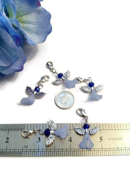 5Pc Blue Angel Awareness Pendant Charms - Prostate Cancer Men’s Health Pro Choice Thyroid Disease Spay/Neuter Pets Hope Religious Alopecia