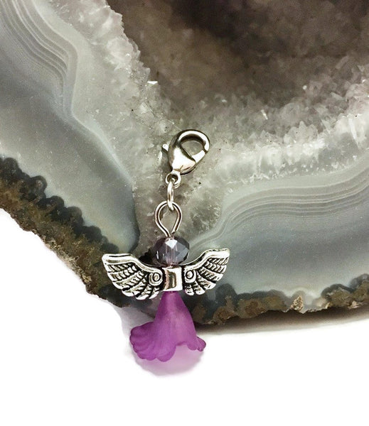 5Pc Purple Angel Charms - Alzheimer's Dementia Lupus Epilepsy Pancreatic Cancer Fibromyalgia Hodgkin's Lymphoma Depression Hope Cure Survivor