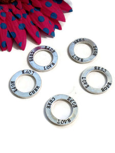 IRREGULARS Cure Hope Love Affirmation Ring Awareness Charms 20 Pcs