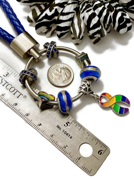 1 Pc LGBTQ Deep Blue Keyring Awareness Pride Support- LGBTQ Awareness Pride Support Jewelry Gifts Keychain Charm Keyring