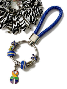 1 Pc LGBTQ Deep Blue Keyring Awareness Pride Support- LGBTQ Awareness Pride Support Jewelry Gifts Keychain Charm Keyring