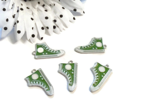 10Pc Green Awareness Walk Tennis Shoe Charms- Mental Health Support Lyme Kidney Disease Liver Cancer Cerebral Palsy Bipolar Disorder