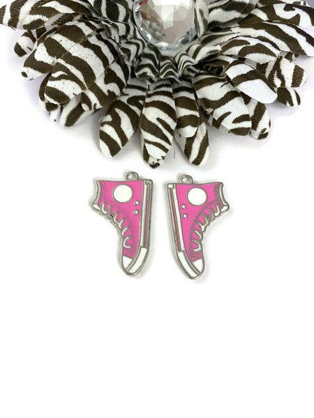 10 Pc Pink Awareness Walk Tennis Shoe Charms - Breast Cancer Support Survivor Awareness Save the Tatas Cure Support Survivor Hope Charms