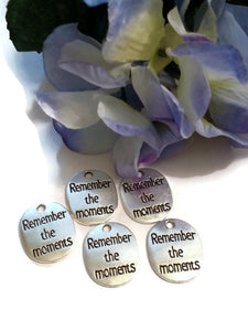 Remember The Moments Pendant Charms 10 Pc - Alzheimer's Dementia DIY Crafts Memories