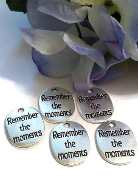 Remember The Moments Pendant Charms 10 Pc - Alzheimer's Dementia DIY Crafts Memories