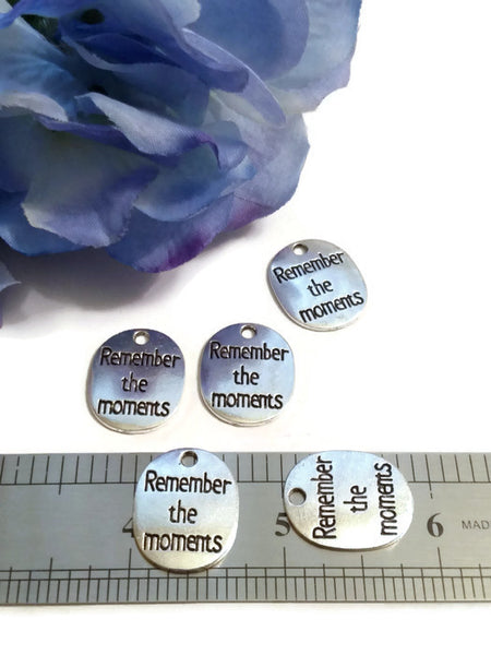 Remember The Moments Pendant Charms 10 Pc - Alzheimer's Dementia DIY Crafts Memories