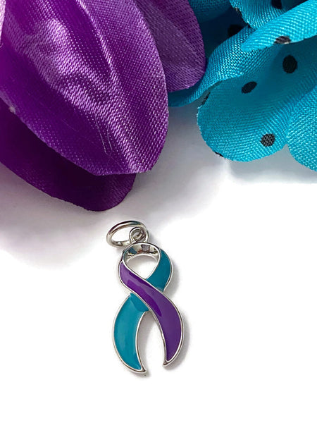 Suicide Awareness Charm Ribbon- Suicide Prevention Loss Hope Support Awareness Jewelry