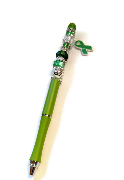 Green Awareness Beaded Writing Pen