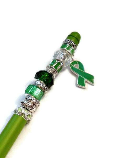 Green Awareness Beaded Writing Pen